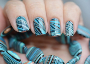 Water Designs with blue nail art design