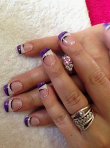 Modern French Manicure Gets a Moody Purple Twist