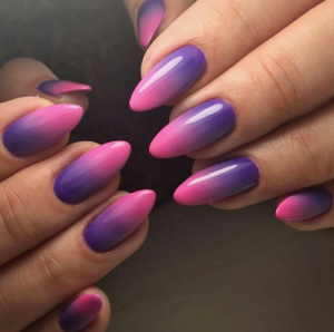 Neon Purple Gradient Nails