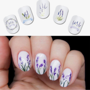 Watercolor Purple Flower Nail Art